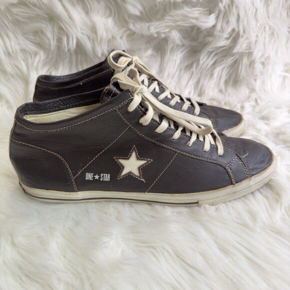 Vintage Converse One Star Pro Mid Leather 125285C Shoes Brown Mens Size 12 - Picture 1 of 12